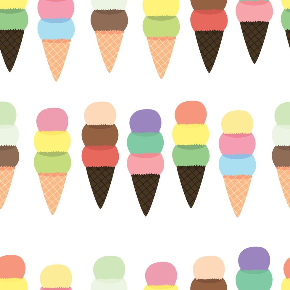 Ice Cream Seamless Pattern Background. Vector Illustration