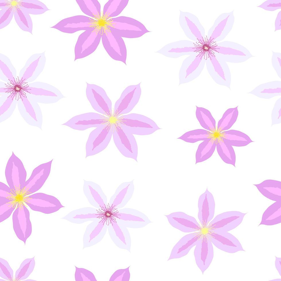 hermosa flor de clemátide de fondo transparente. ilustración vectorial vector