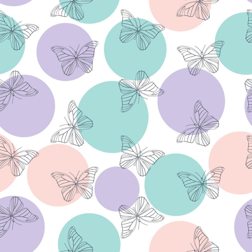 mariposa, seamless, patrón, simple, plano de fondo, vector, ilustración vector