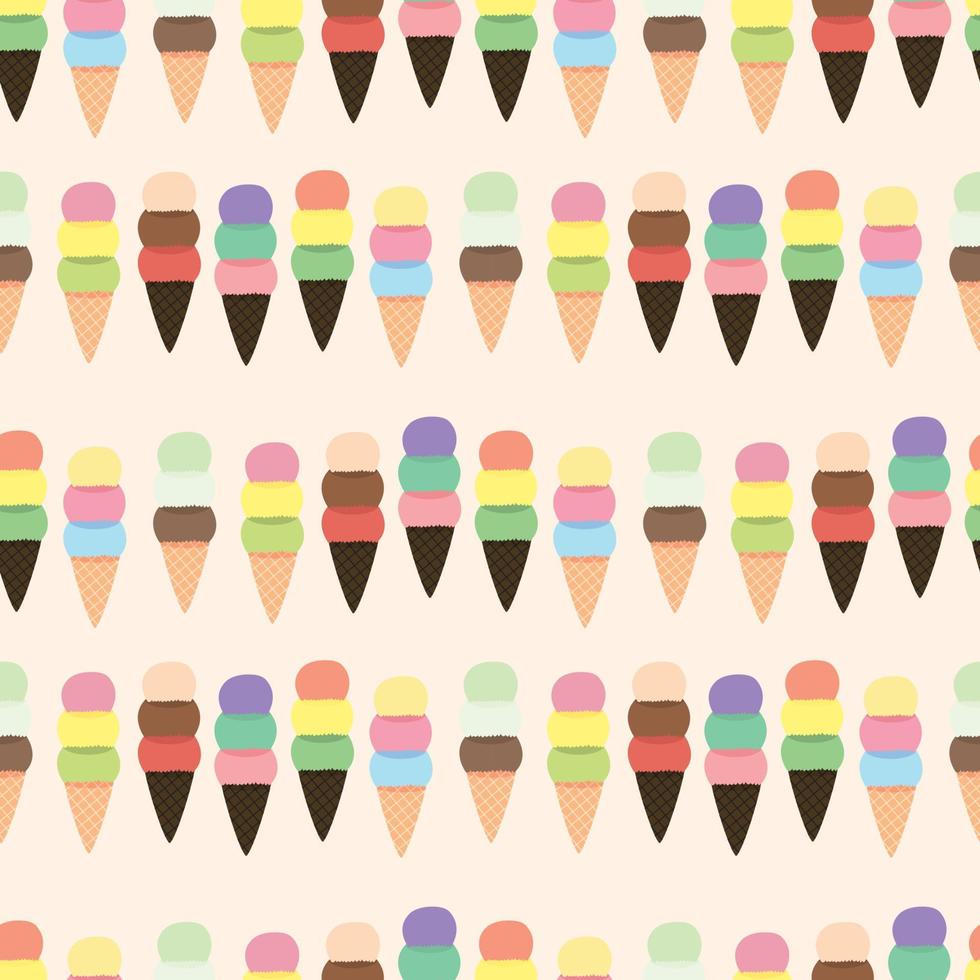 Ice Cream Seamless Pattern Background. Vector Illustration