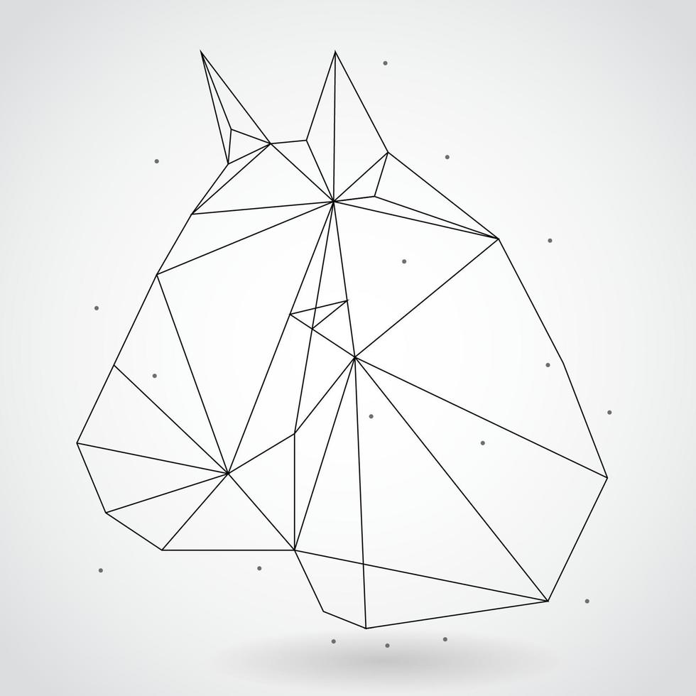 horse shaped abstract lines on a light background. Vector Illustration