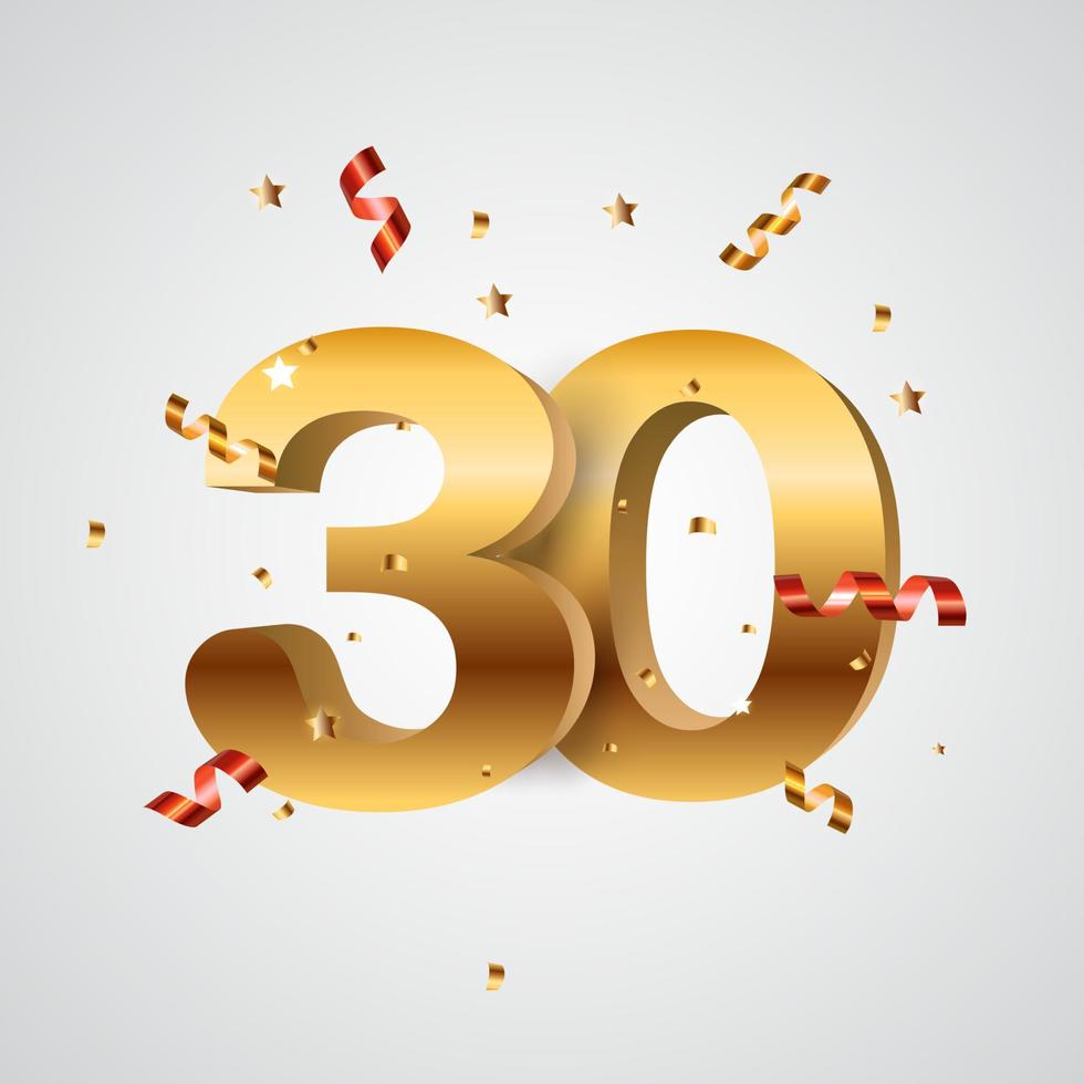 Template Logo 30 Years Anniversary Vector Illustration