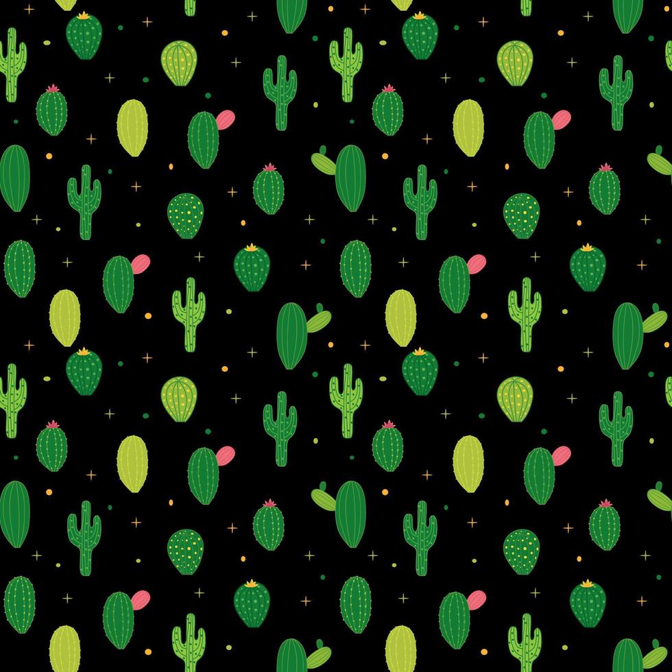 Fondo abstracto de patrones sin fisuras con cactus. ilustración vectorial vector