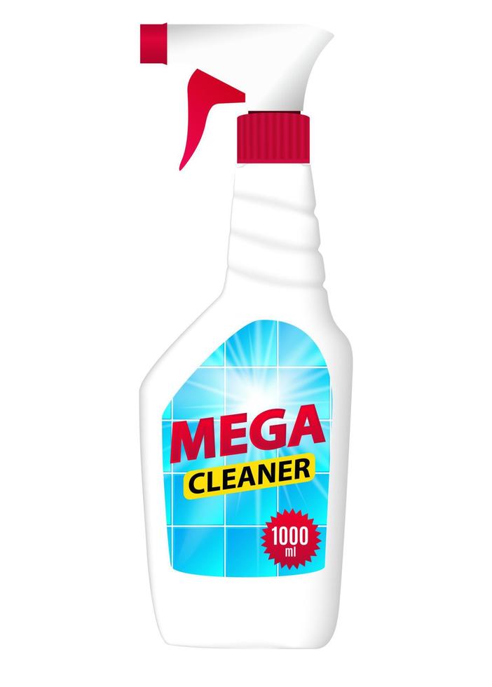 Tile Clean Bottle Template for Ads or Magazine Background. 3D Realistic Vector Iillustration