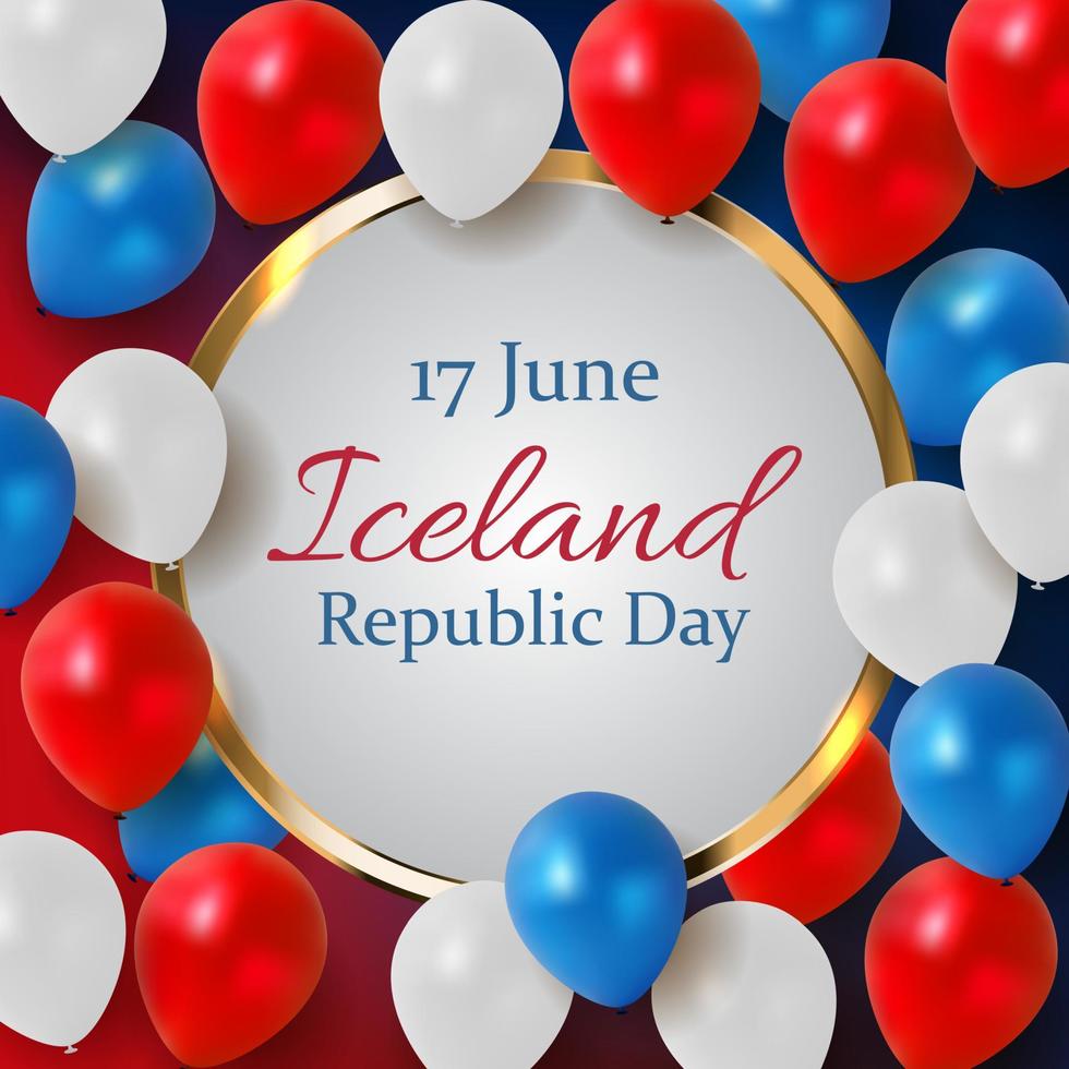 17 de junio fondo del día de la república de islandia. ilustración vectorial vector