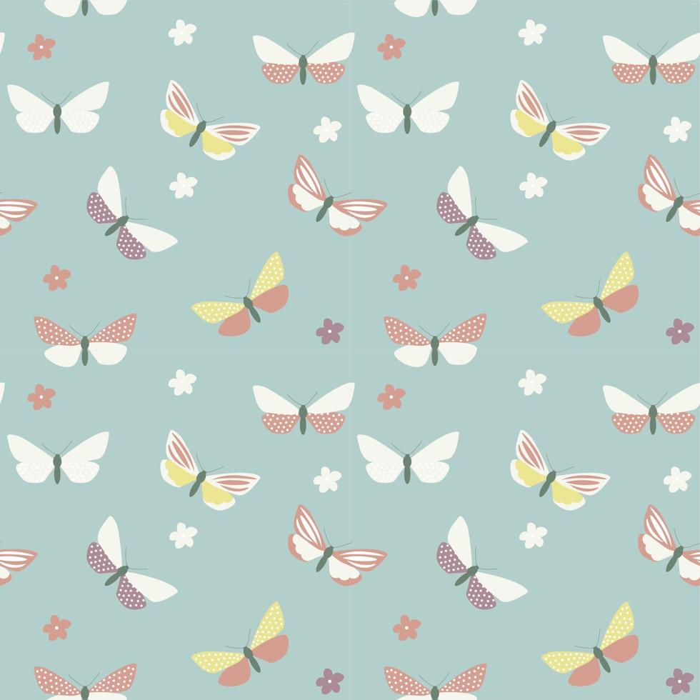 Abstract Hand Drawn Butterfly seamless pattern. Vector Illustration