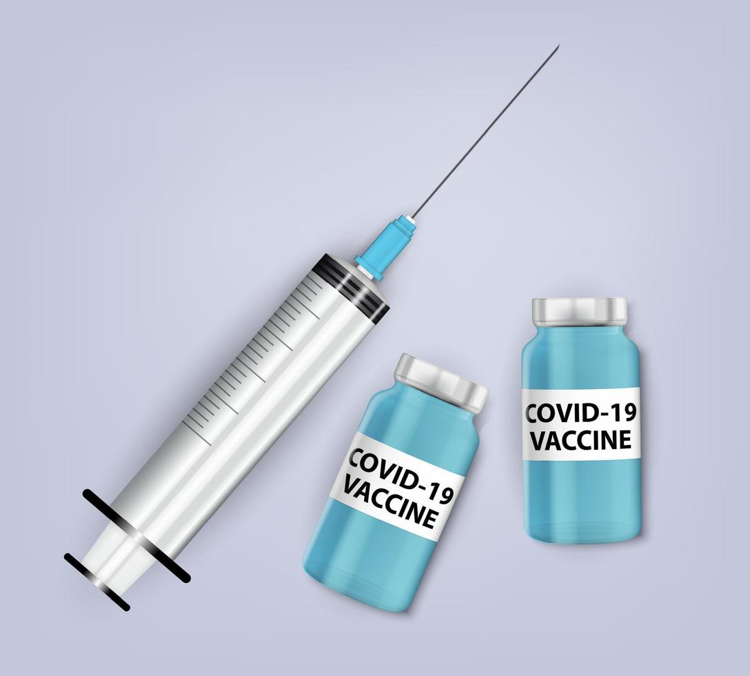 Covid-19 Vaccine Medical Background. Vector Illustration