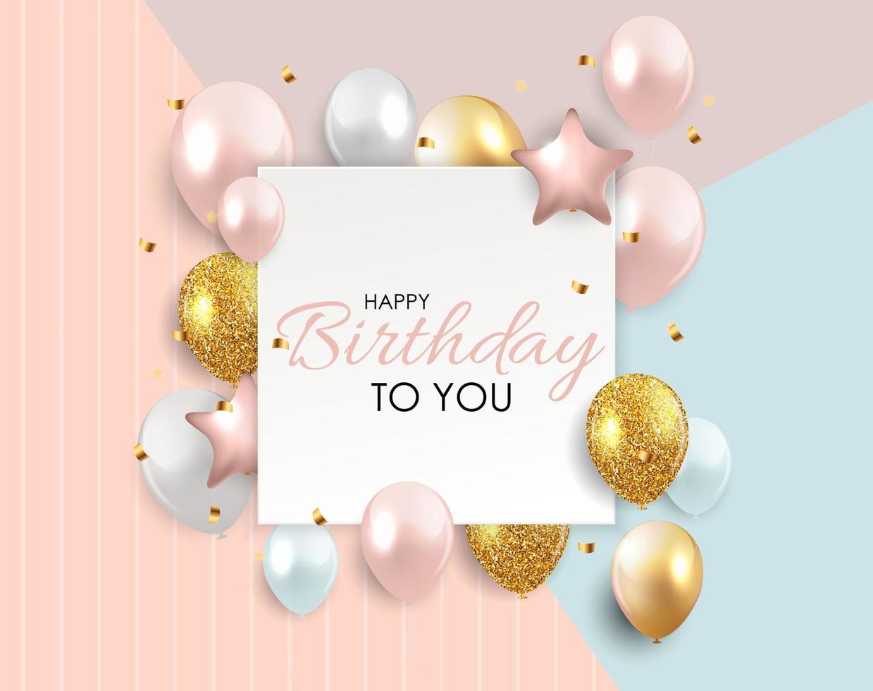 Abstract Happy Birthday Background Card Template Vector Illustration