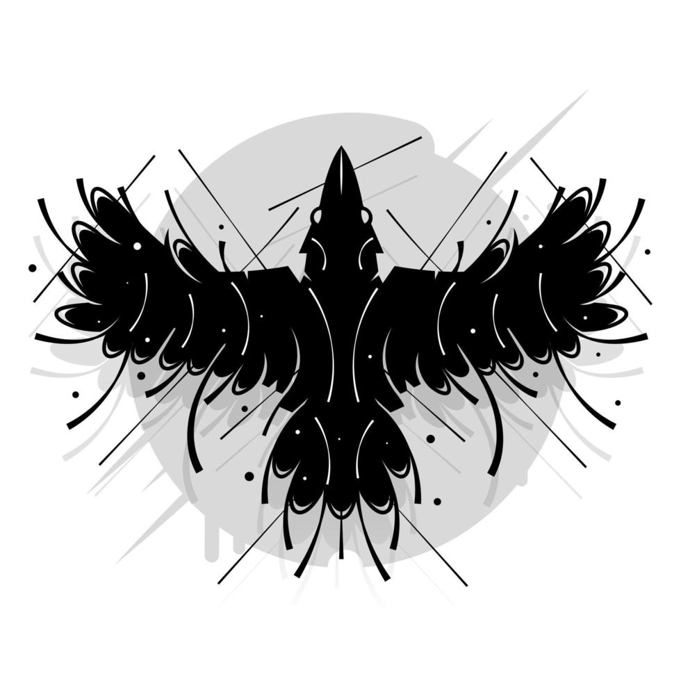 Crow designed on moonlight background graphic vector. vector