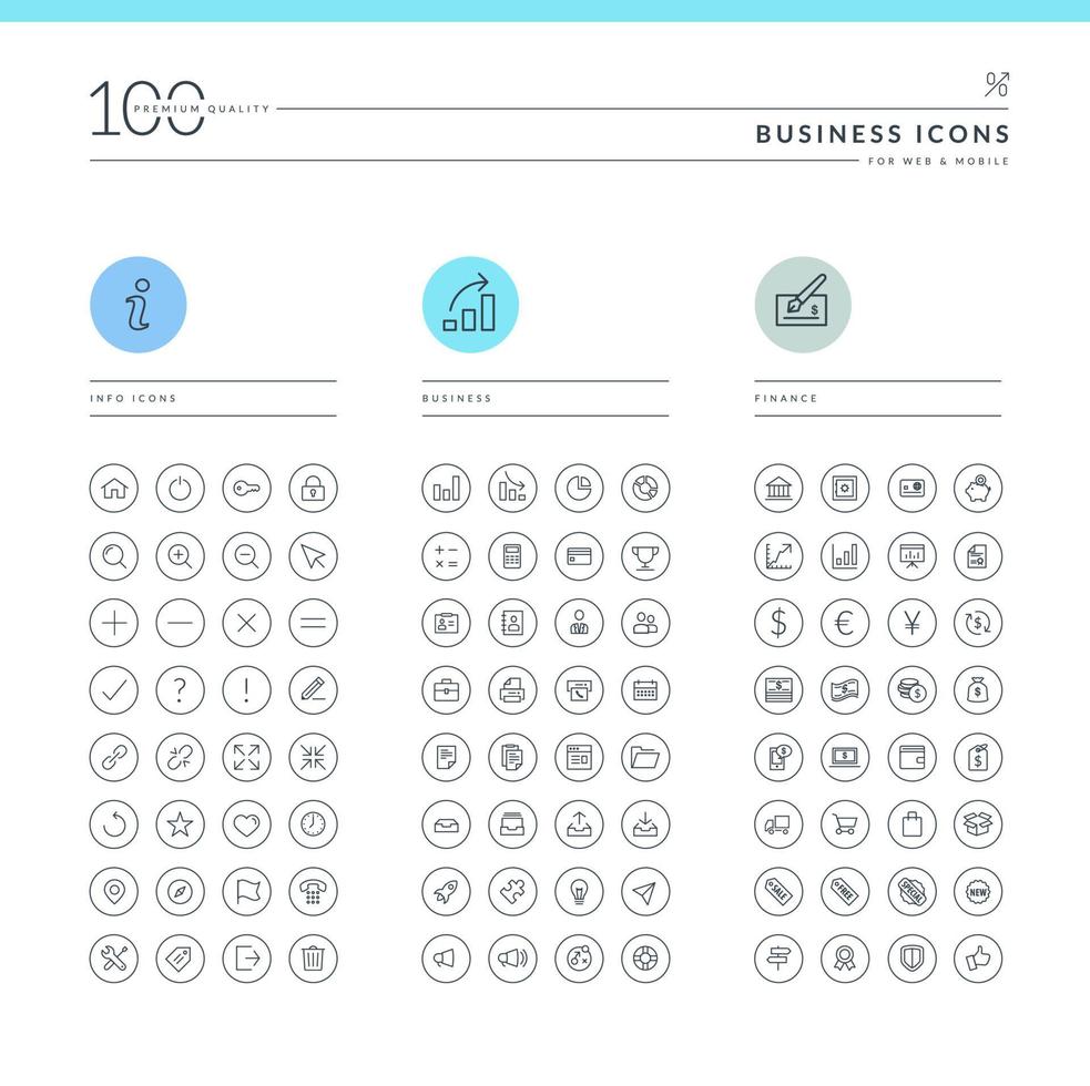 Set of business icons vector