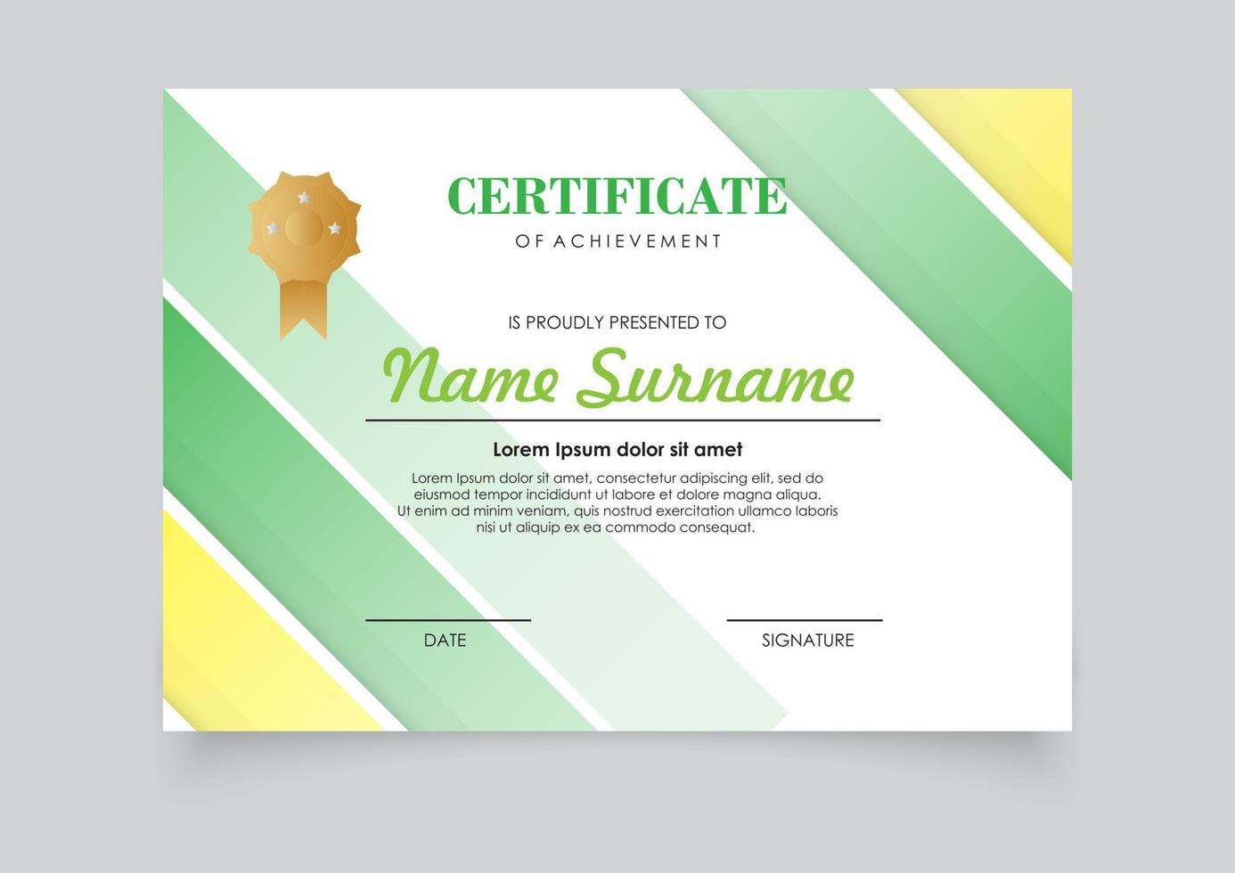 Modern certificate template gradients color design. Easy for print. vector