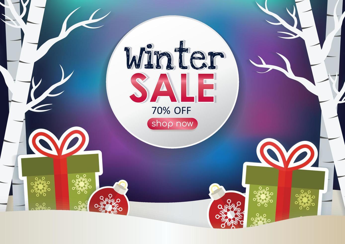 winter season sale product display and background vector