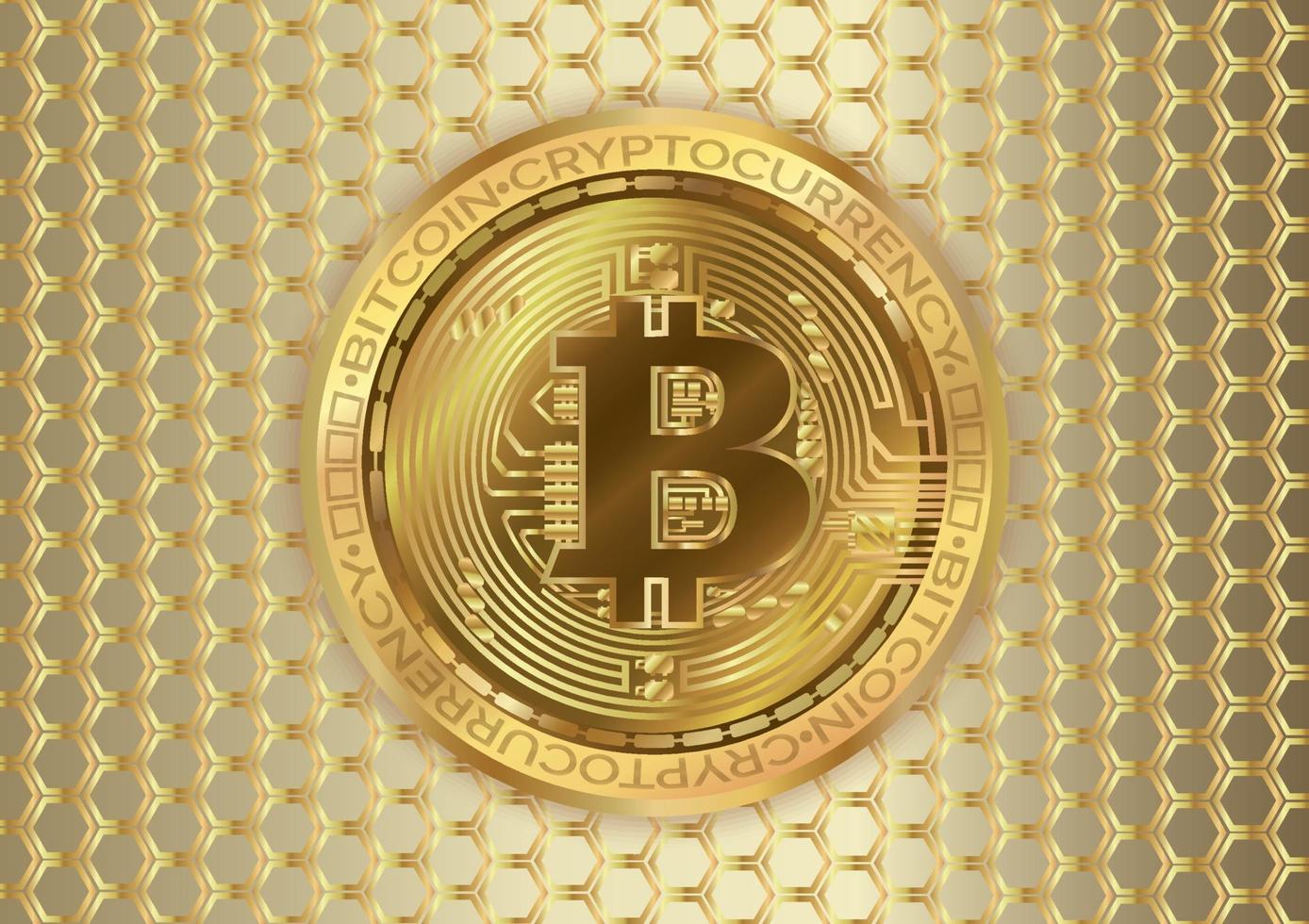 cryptocurrency coin bitcoin gold background art vector