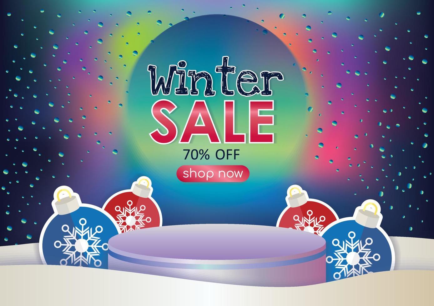 winter sale product display and background vector
