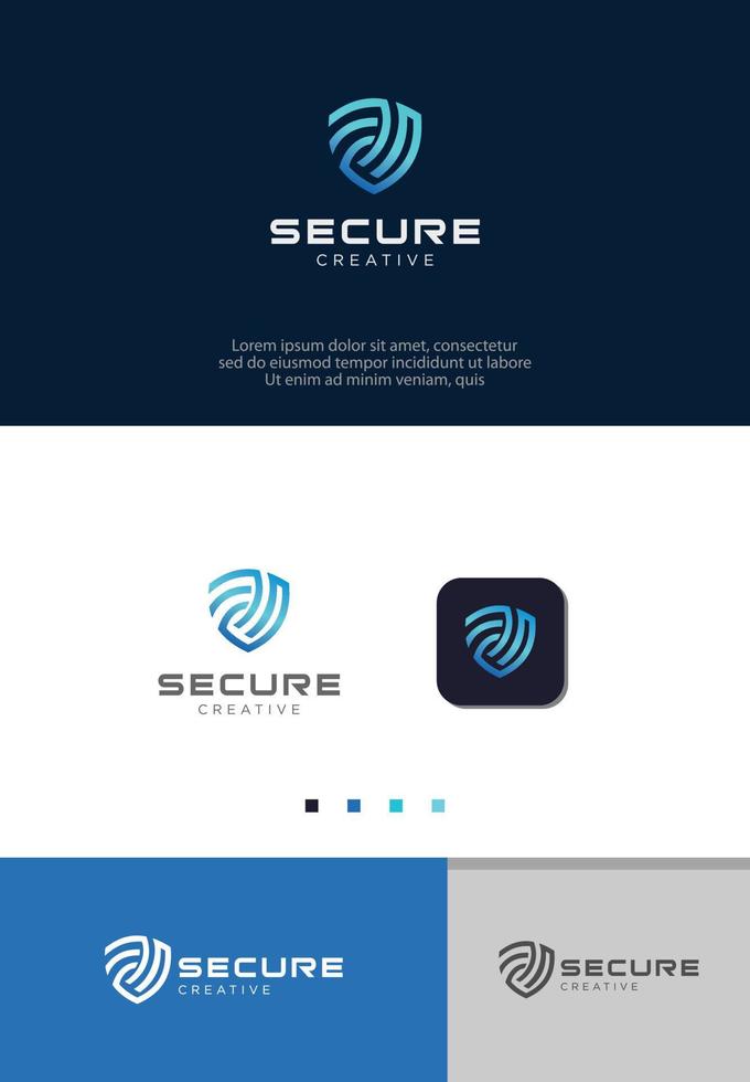 Secure Tech Logo Template. Shield Guard Tech Logo Icon Design Vector Stock. Security Tech Logo Inspiration Protection Tech Industrial