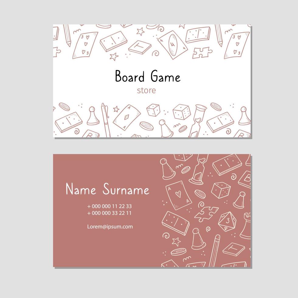 Visit card with board game element vector