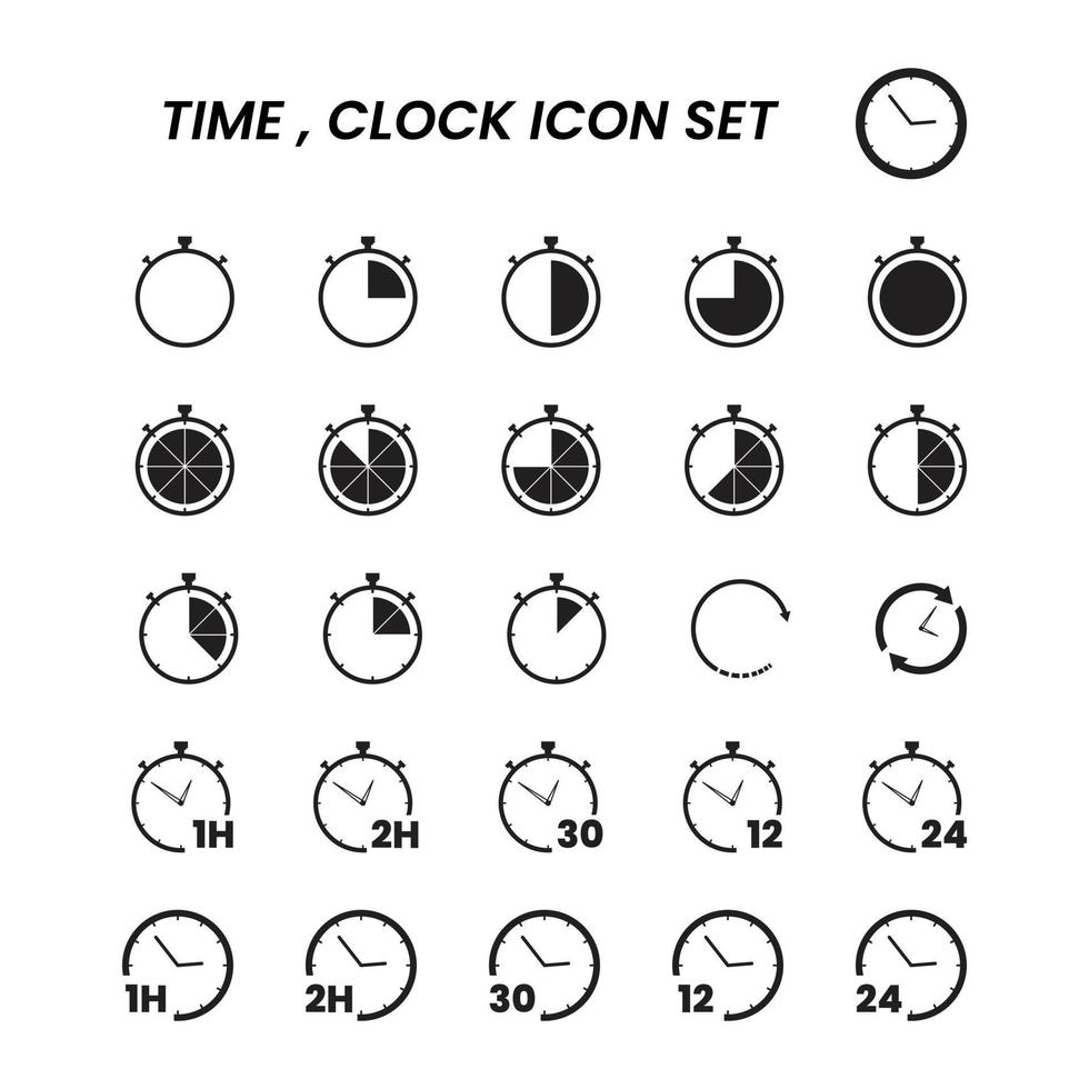 Time Stopwatch Icon vector Line on white background image for web, presentation, logo, Icon Symbol.