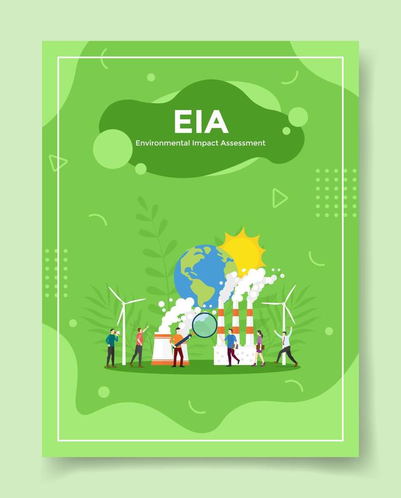Evaluación de impacto ambiental de la eia para plantillas de pancartas, folletos, libros y portadas de revistas. vector