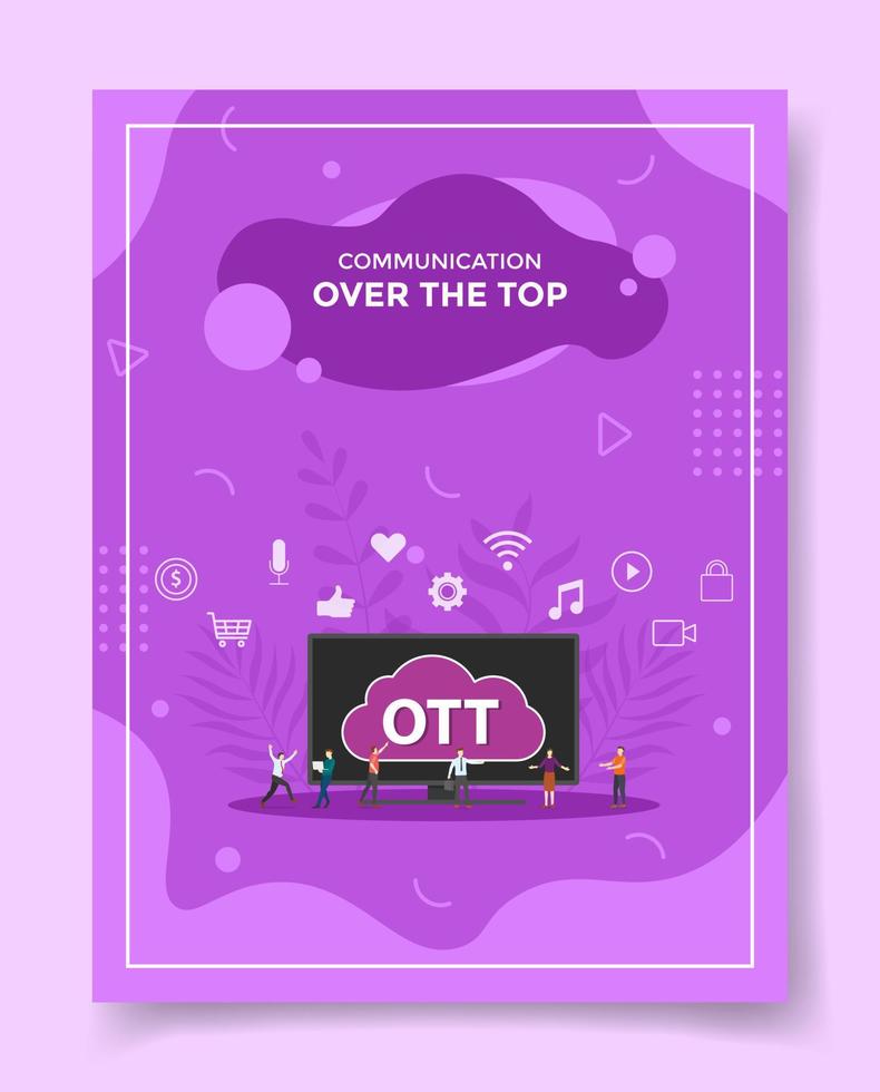 ott over the top media platform for template of banners, flyer, books, and magazine cover vector