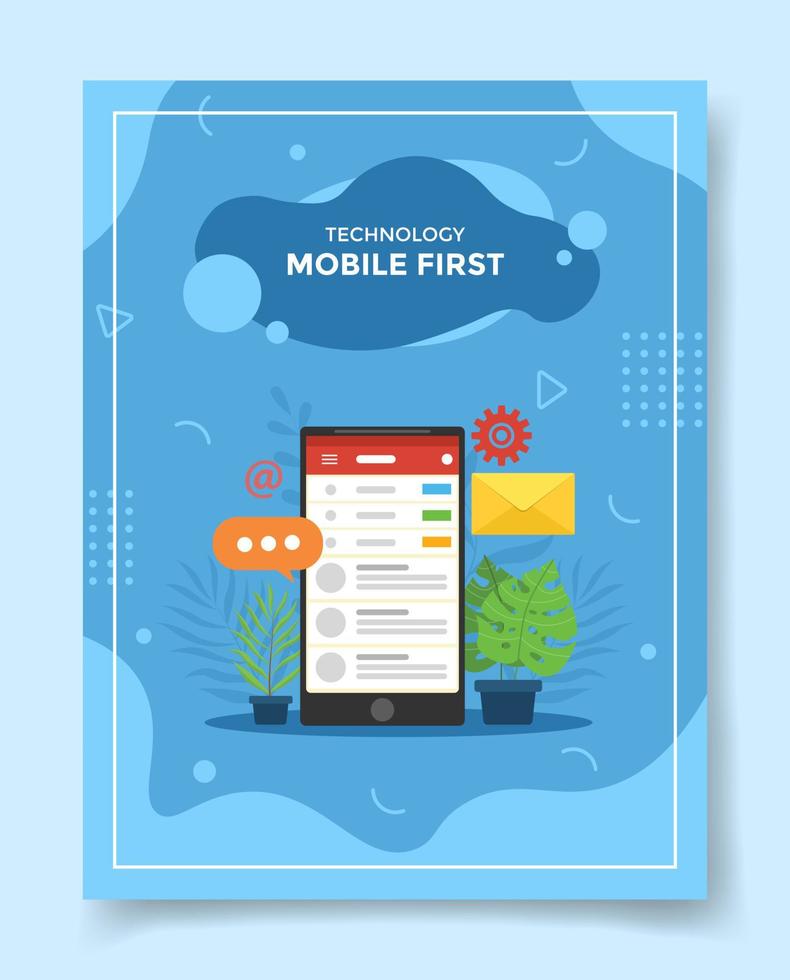 mobile first concept for template of banners, flyer, books, and magazine cover vector