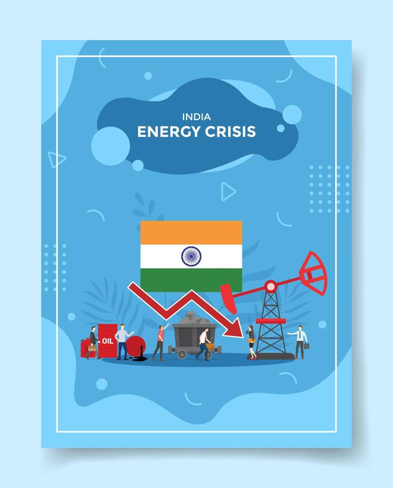 crisis energética de la india para la plantilla de pancartas, folletos, libros y portadas de revistas vector