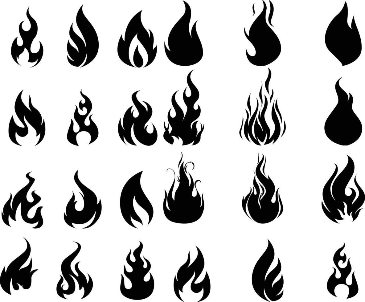 colección de iconos de fuego vector