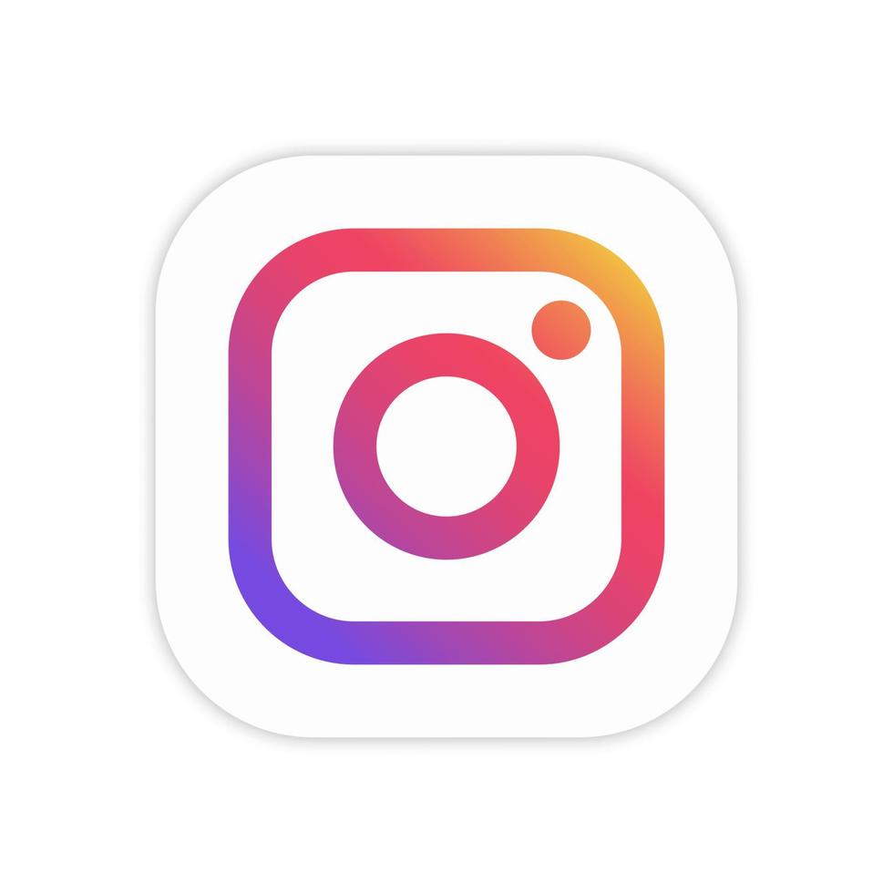 Instagram app icon on white background. Isolated social media button