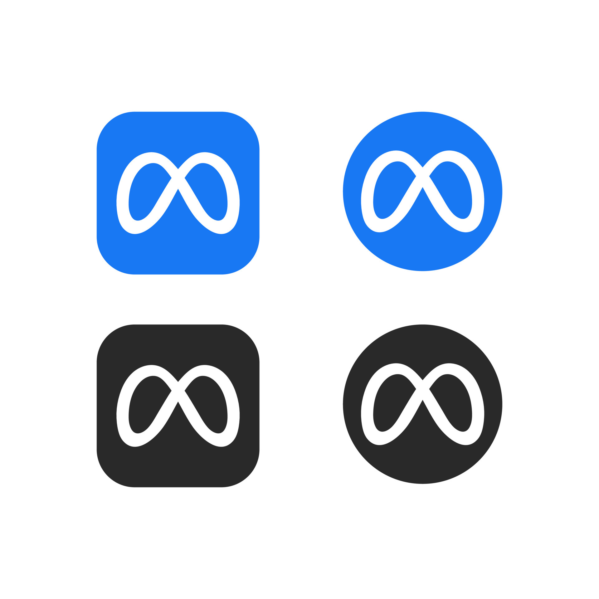 Meta, Facebook rebrand concept. Metaverse Icons. Social media Buttons