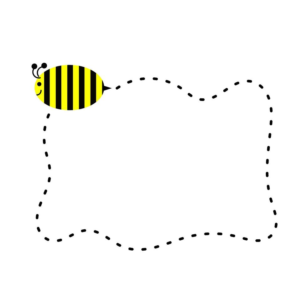 Simple bee postcard or template vector