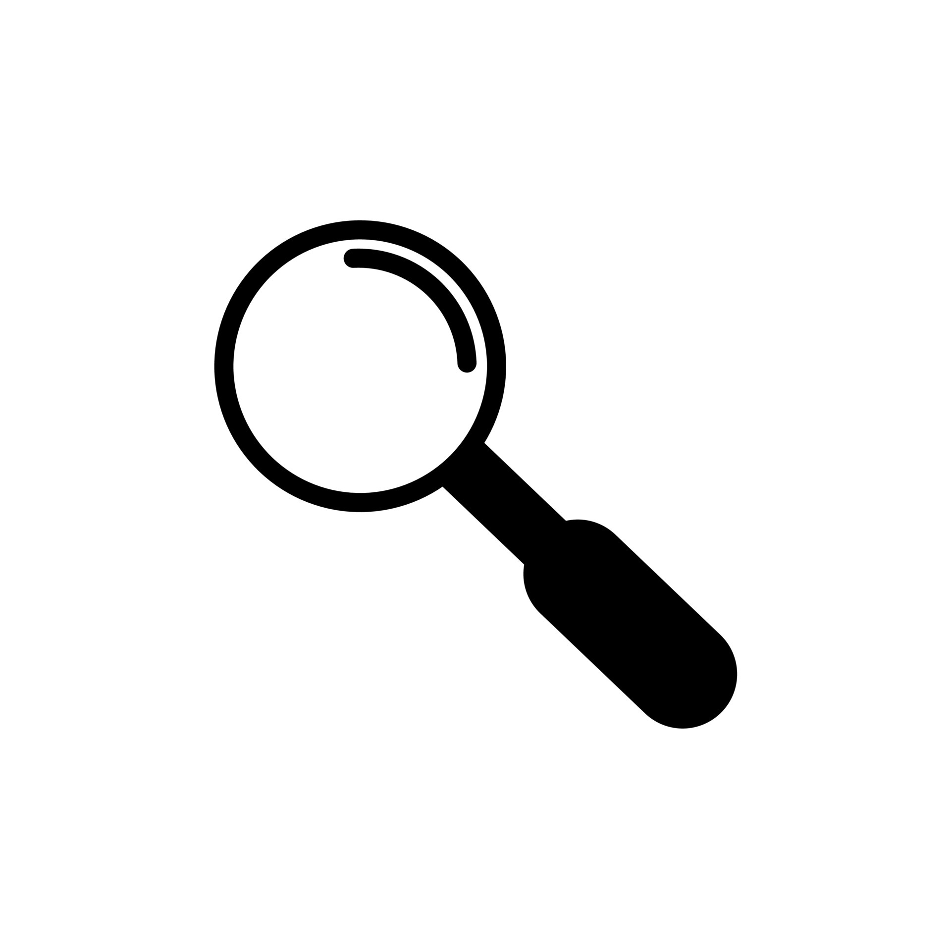 Magnifying glass silhouette vector. Magnifying glass icon or clipart