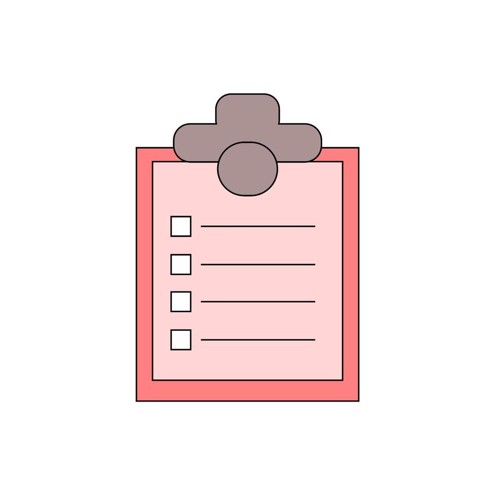 Writing pad with checklist or paper concept. vector