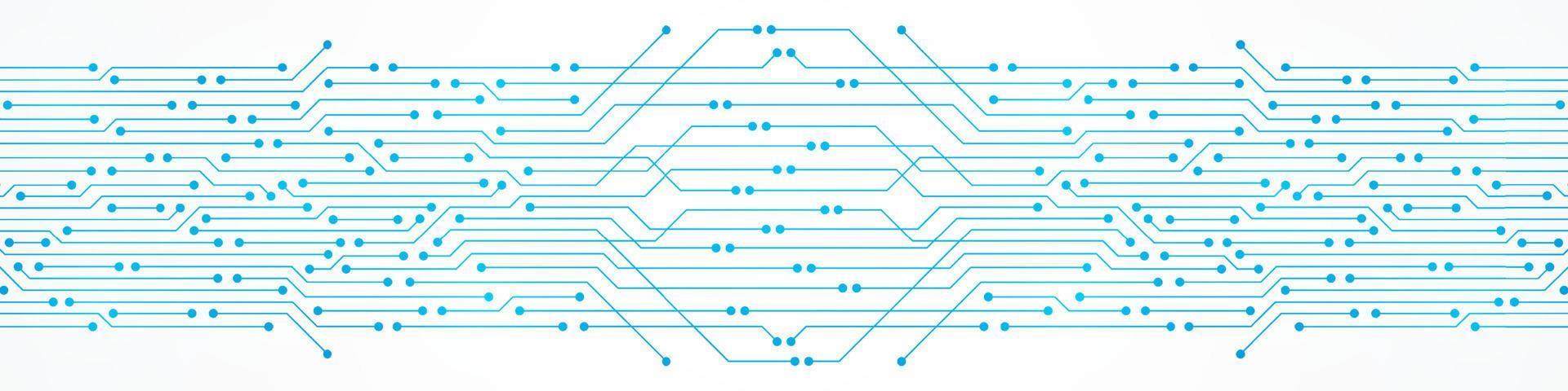 Fondo de tecnología abstracta, placa de circuito y microchip, línea de alimentación digital. vector