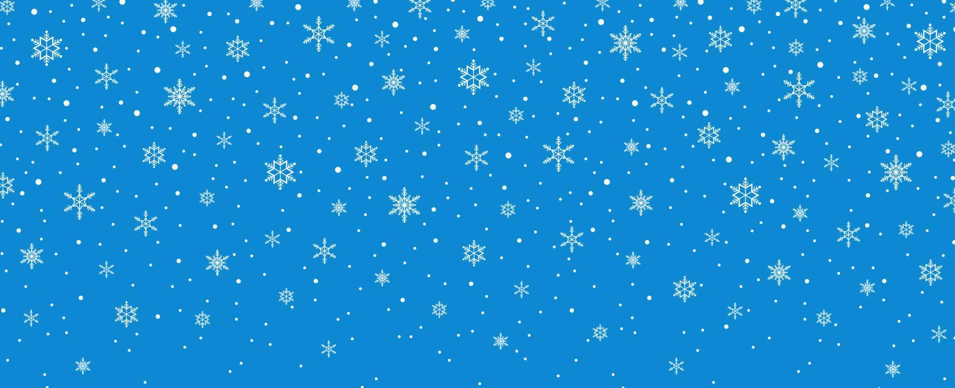 Feliz navidad, copos de nieve y fondo de nevadas. vector
