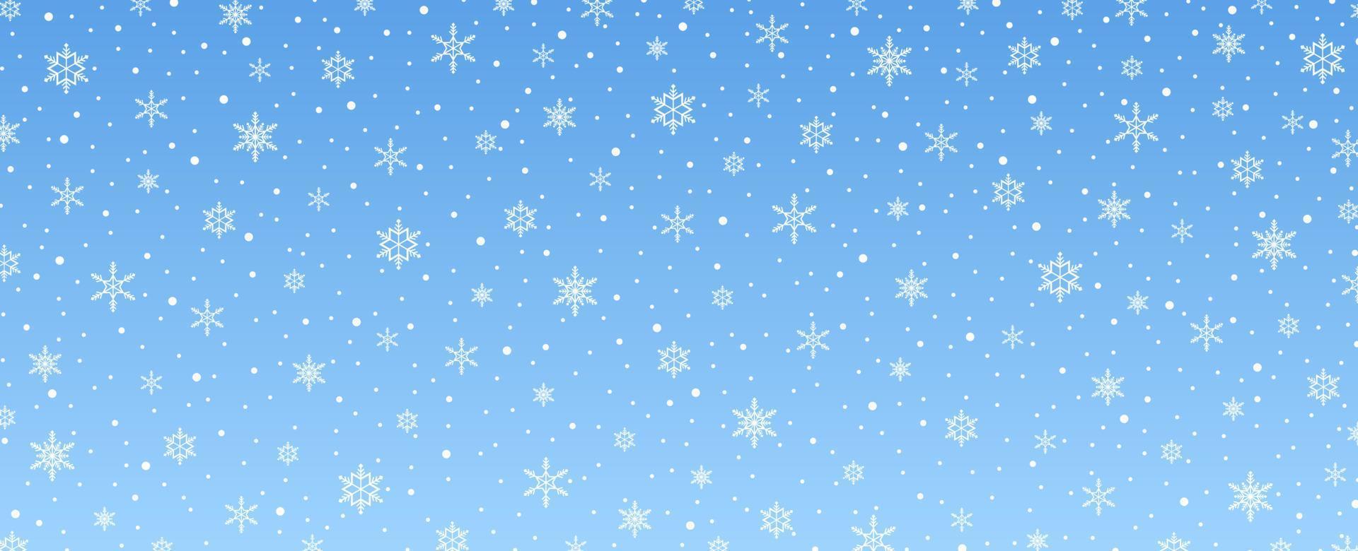 Merry Christmas with snowflakes and snowfall background vector