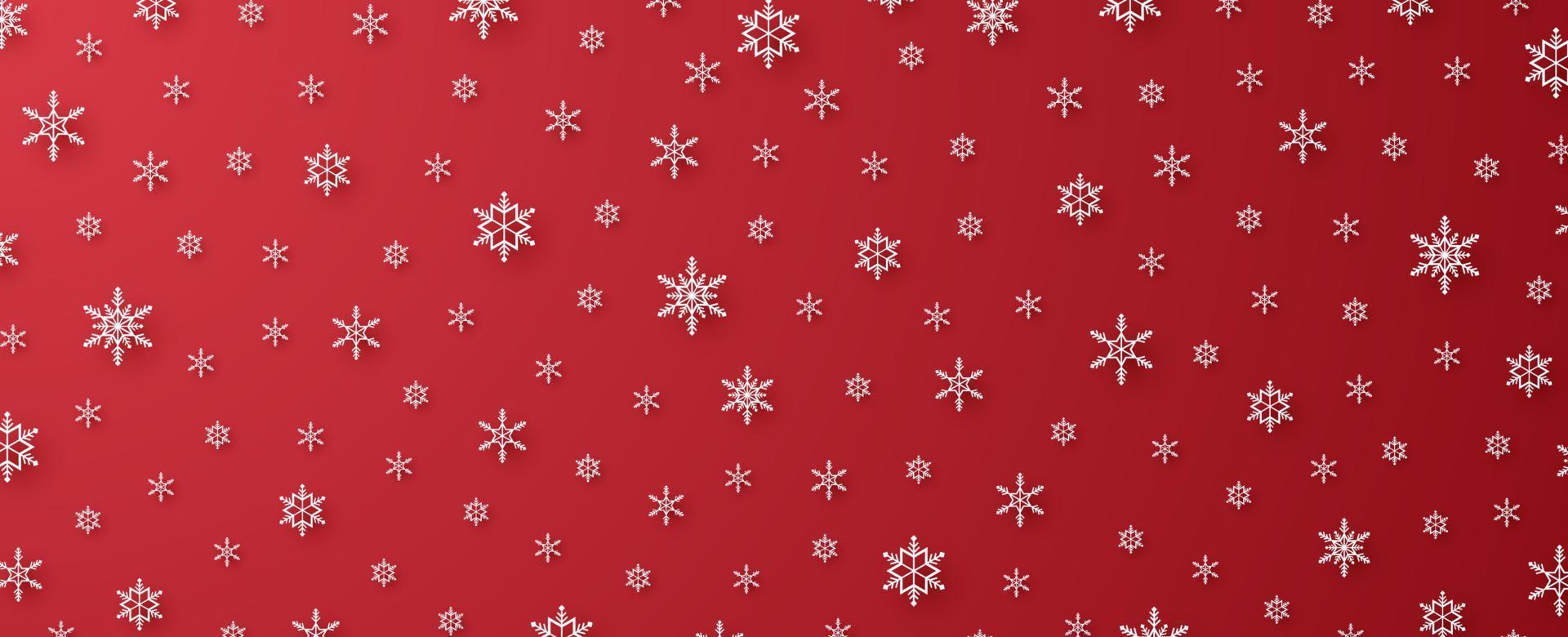 Merry Christmas with snowflakes and snowfall background in paper art style vector