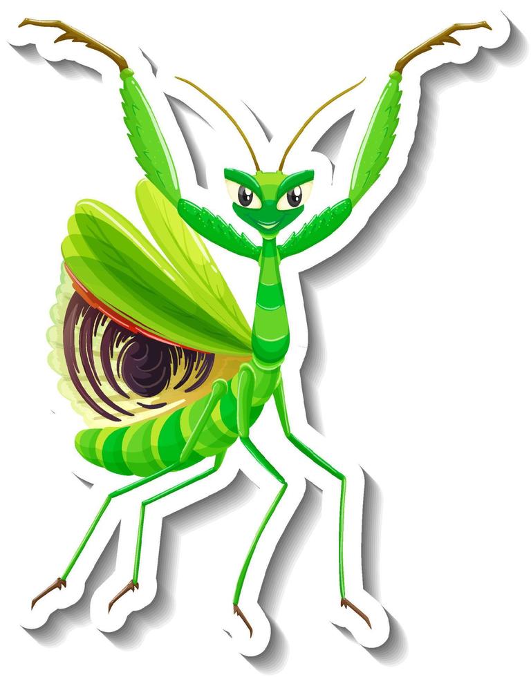 Grasshopper animal cartoon sticker vector