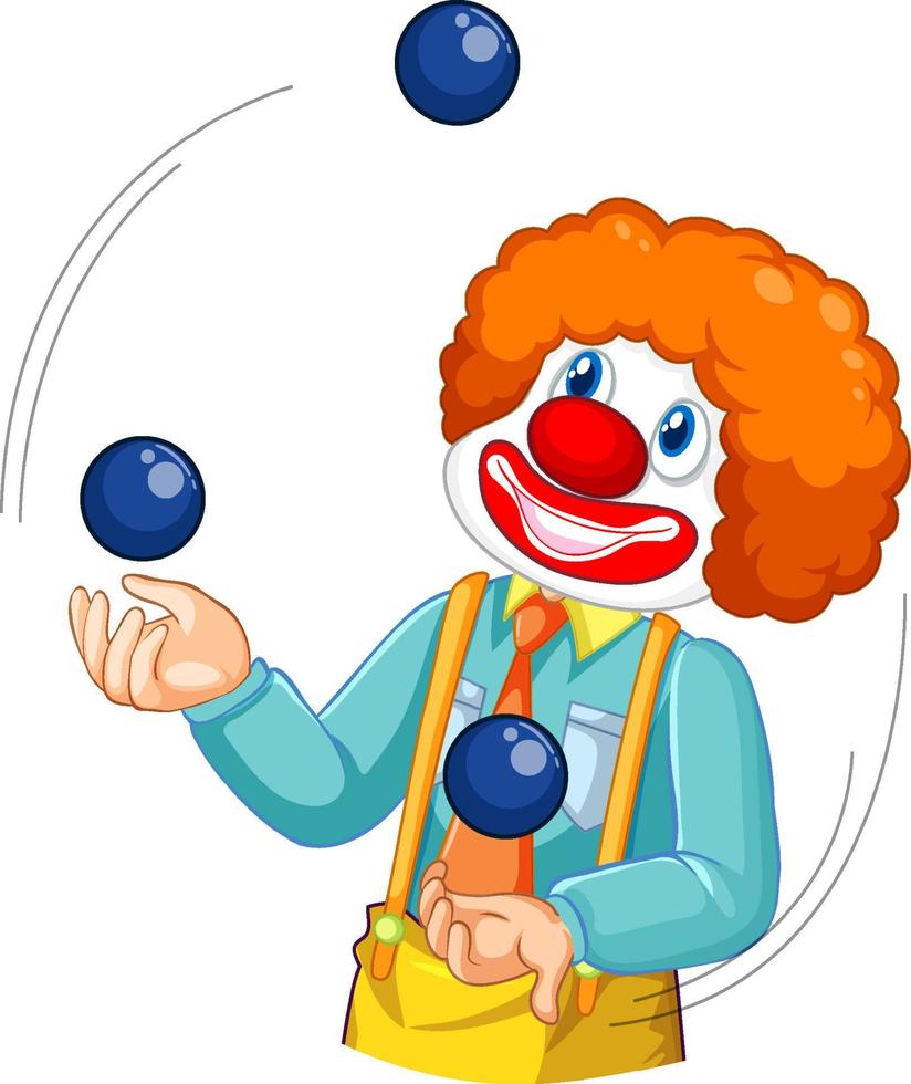 A clown juggling balls on white background vector