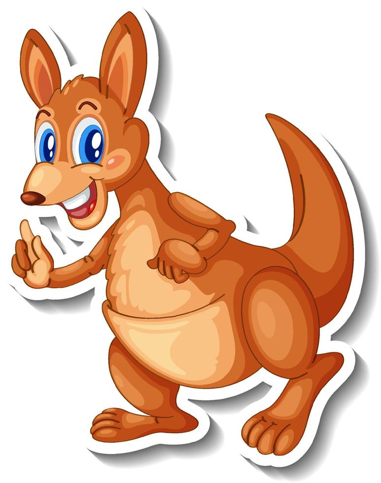 Kangaroo animal cartoon sticker vector