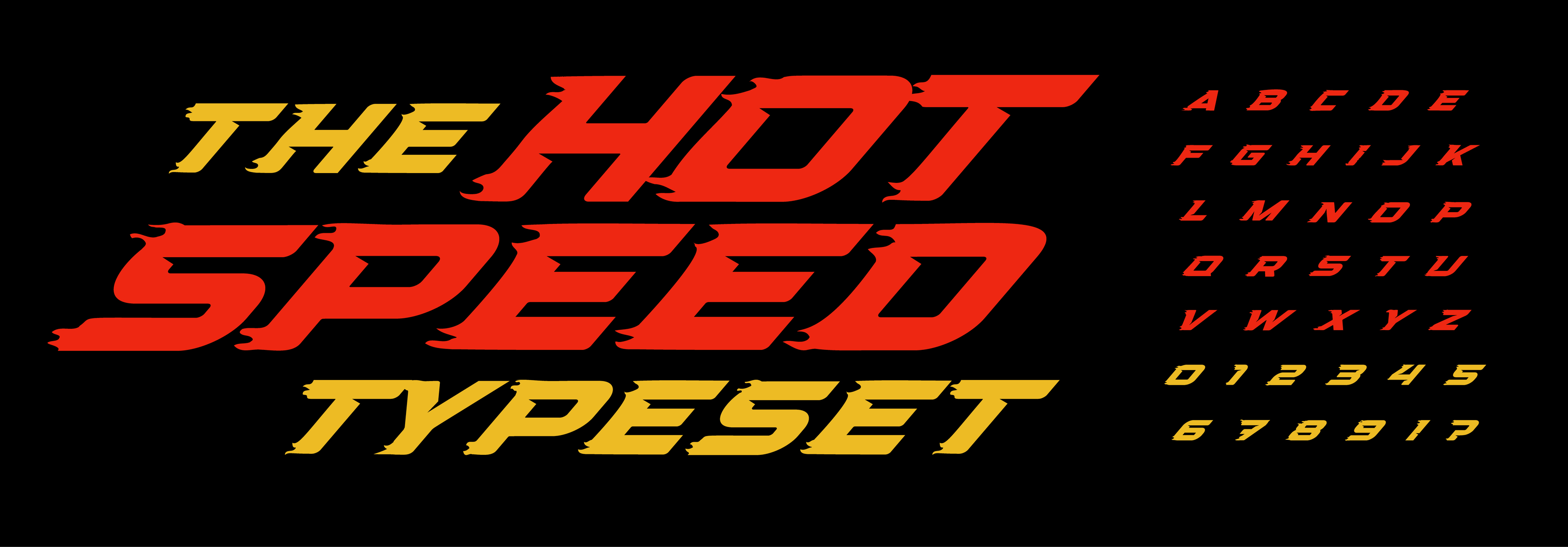 Hot speed font, red grilled letters design. Flaming alphabet for