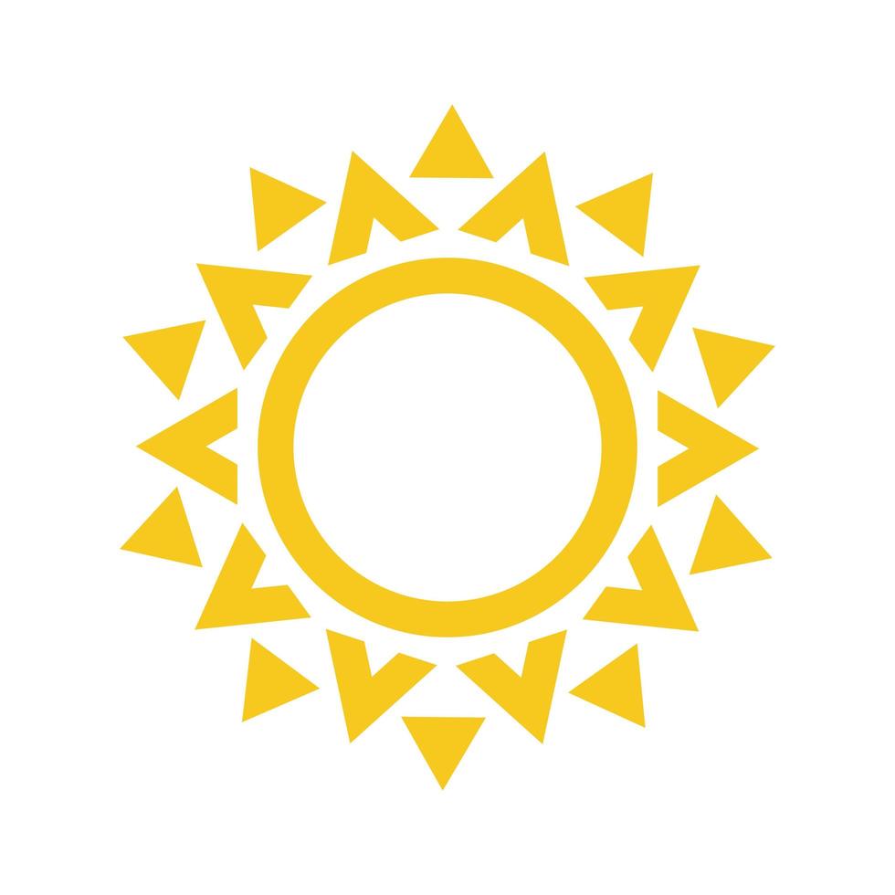 símbolo de verano. erizo, icono moderno sol espinoso. forma de círculo soleado. concepto de logotipo vectorial aislado sobre fondo blanco vector