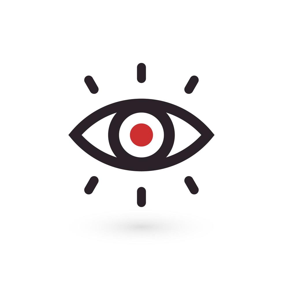 Eye outline icon, linear style, perfect for vision icon, eye surgery emblem, retina recognition tech logotype, optical innovative developments logo, CCTV system pictogram, idea symbol, vector. vector