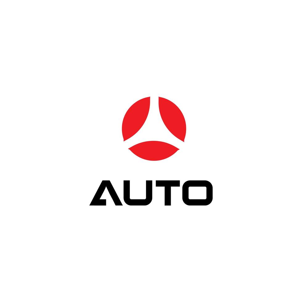 semicírculos rojos en forma de círculo símbolo de destino, icono aislado sobre fondo blanco. logotipo automotriz redondo como objetivo, concepto de logotipo vectorial de estilo plano de dibujos animados. emblema de concesionario de automóviles abstracto para negocios vector