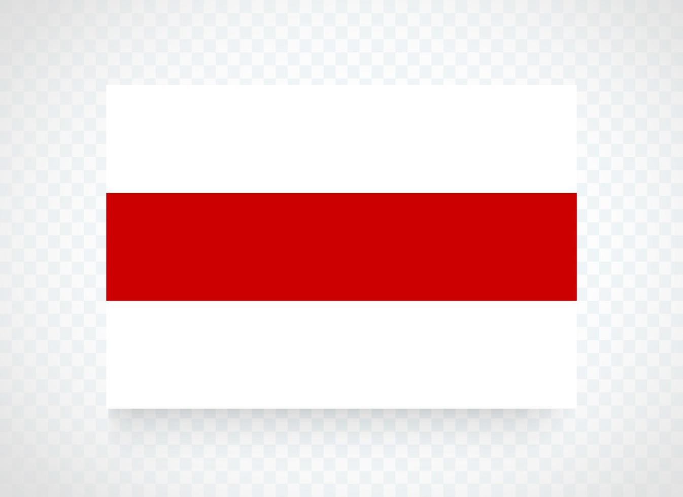 Flag of Belarus nation, isolated vector illustration. White and red variant flag of Belarusian Peoples Republic. Historical symbol of the state of Belarus.