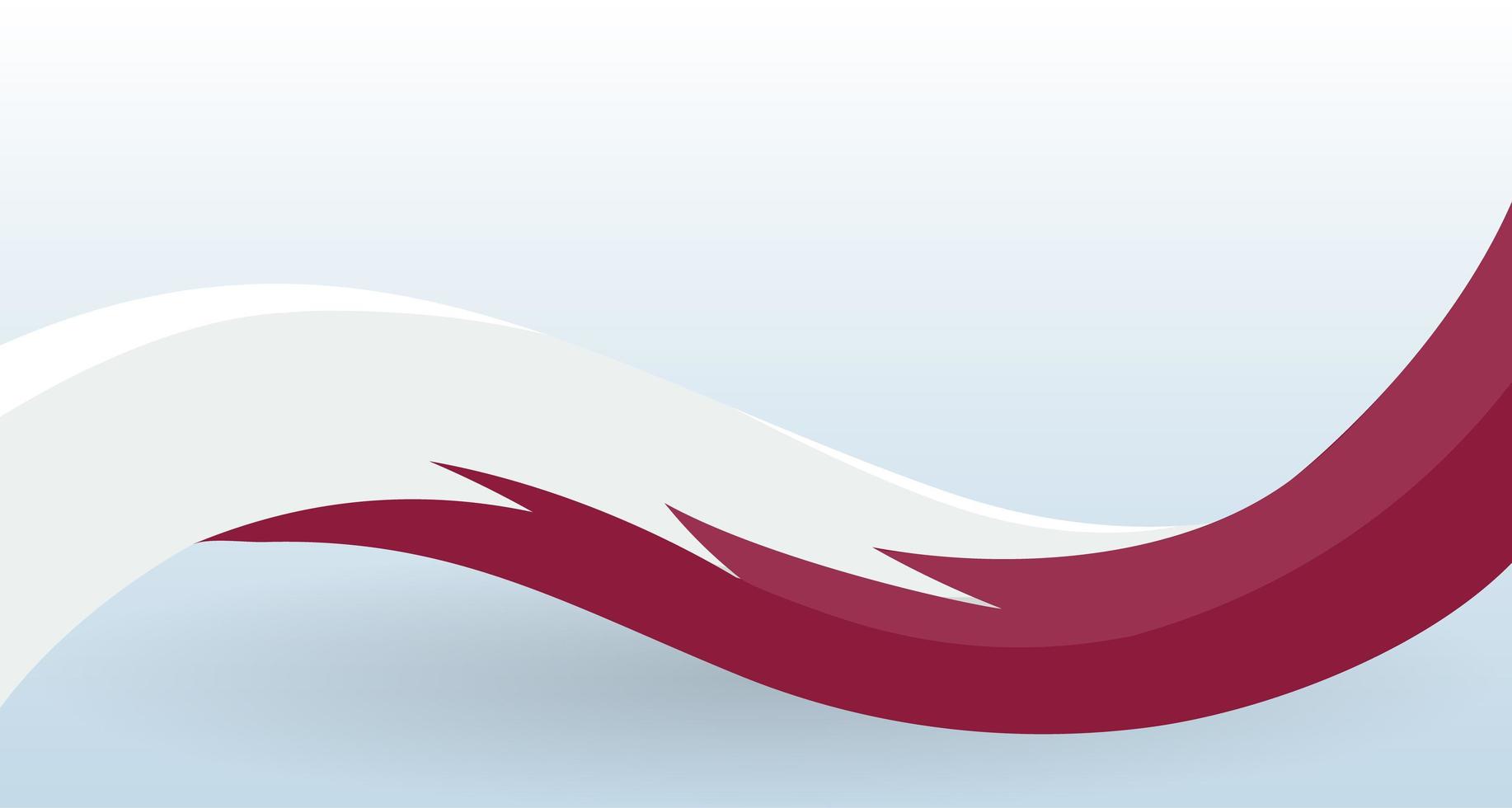 qatar ondeando la bandera nacional. forma inusual moderna. plantilla de diseño para la decoración de folletos y tarjetas, carteles, pancartas y logotipos. ilustración vectorial aislada. vector