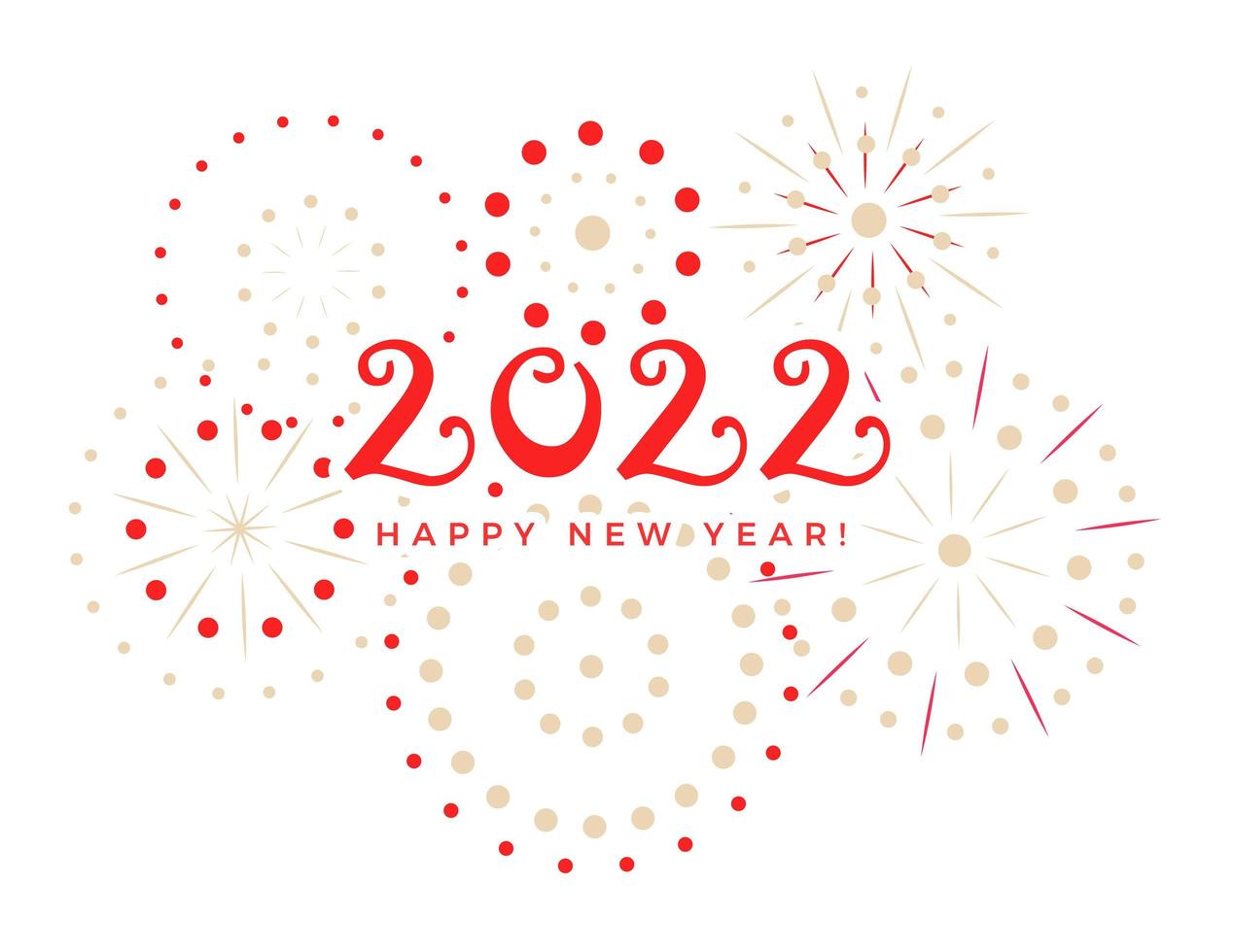 Happy New Year cover holiday calendar, greeting christmas card, event invitation, 2022 numbers with fireworks, vector illustration.