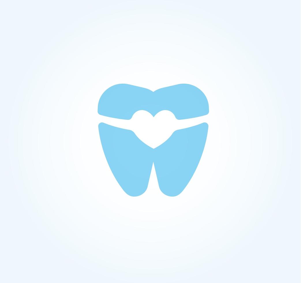 Tooth silhouette with braces and invisalign. Heart in tooth negative space, flat icon. Treatment and alignment of dental row, symbol for dental clinic. Logo idea for orthodontist, dentist. Vector.. vector