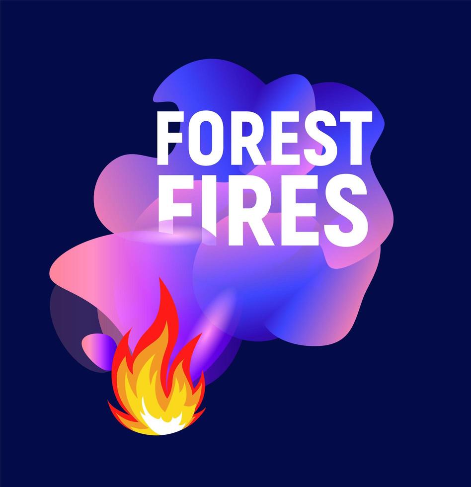 incendios forestales. formas onduladas púrpuras abstractas. plantilla de logotipo plano. Ilustración de vector aislado sobre fondo blanco.