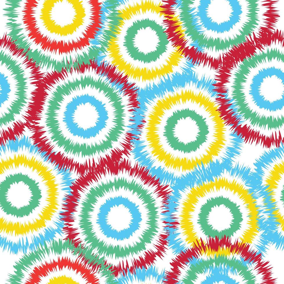 Patrón de fondo transparente círculo abstracto áspero, nervioso y colorido vector