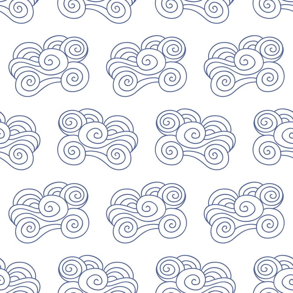 Vector Japanese, Chinese clouds seamless pattern