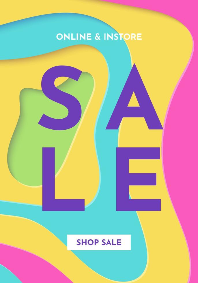 Sale banner fashion bright colorful template vector